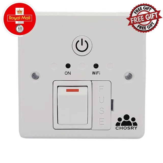 CHOSRY WIFI FUSED Spur Timer Switch for Towel Rails, Heating & Lighting