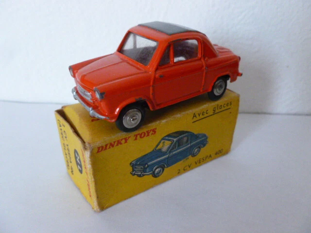 Jouet Dinky Toys Vespa 400 Et 2CV - Réf. 24 L Avec Boîte D'origine, échelle 1:43, Bon état