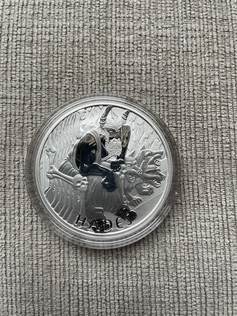 2021 Tuvalu Gods Of Olympus Hades 1 Oz .9999 Silver Coin BU In Capsule