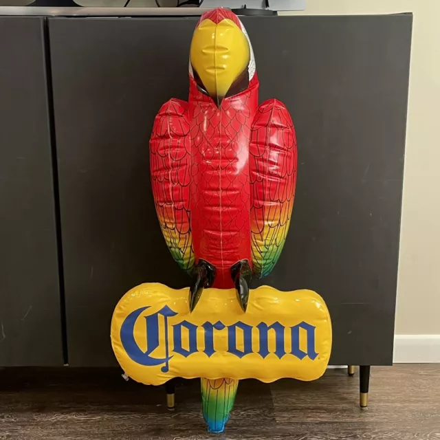 Corona Beer Inflatable Red Parrot Bird With Sign 40” Tall Advertising Man Cave