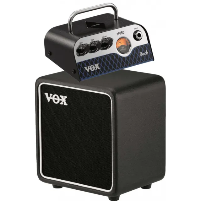 VOX - Pack Tête d'ampli 50 watts Nutube Rock + baffle guitare électrique 8 pouc