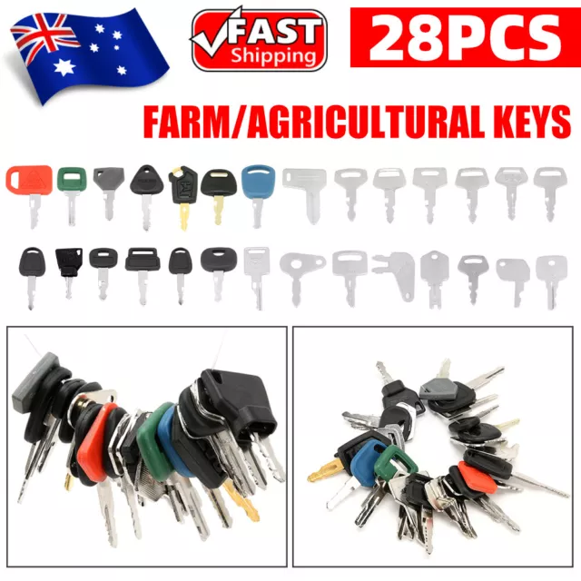 28 Excavator Keys Plant Digger Master Set BOBCAT KUBOTA HITACHI JCB KOMATSU NEW