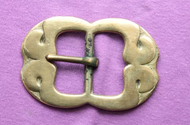 Vintage Rare Solid Brass Hand Made Belt Buckle