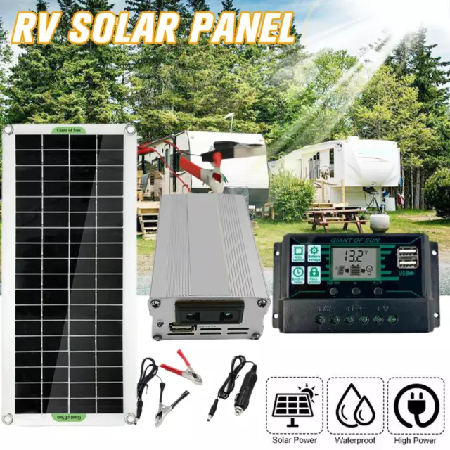 Kit panneau solaire 200 W Chargeur batterie 12 V 220 V avec contrôleur 100 ц~