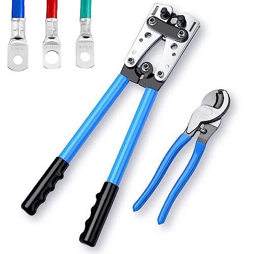 Pinces à Sertir pour Cosses Electrique de Batterie de Câble 6-50mm², Réglable pr