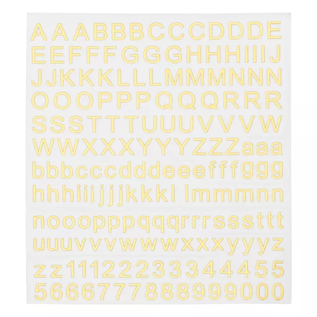 Alphabet Buchstaben Nummer Harz Aufkleber 3D Klein A bis Z 1 bis 9 Gold Sticker