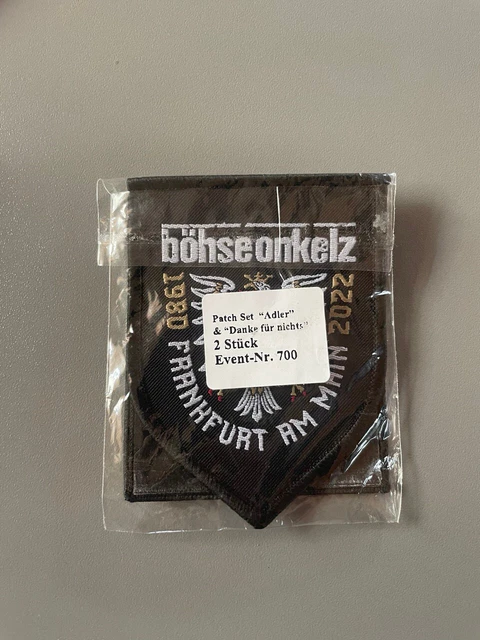 2 Stück Böhse Onkelz Aufnäher 9,5x2,5cm - Mit Klettverschluss