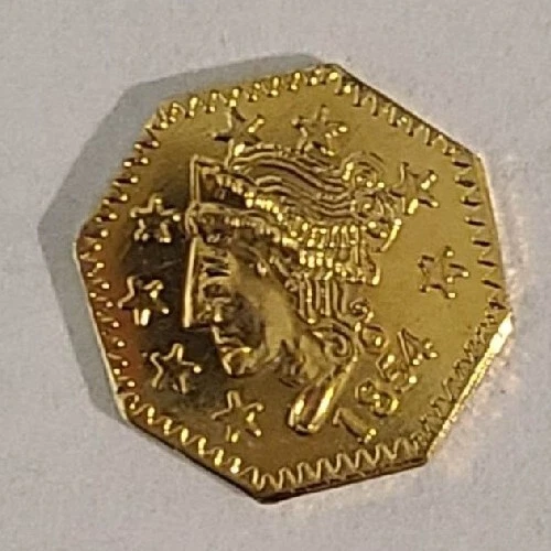 1854~CALIFORNIA GOLD RUSH~1/2 TOKEN~Gem BU~Super Sharp~*Very Rare*