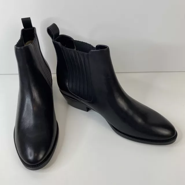 Lauren Ralph Lauren Women's Erica Black Leather Ankle Boots Size 9B NWOB