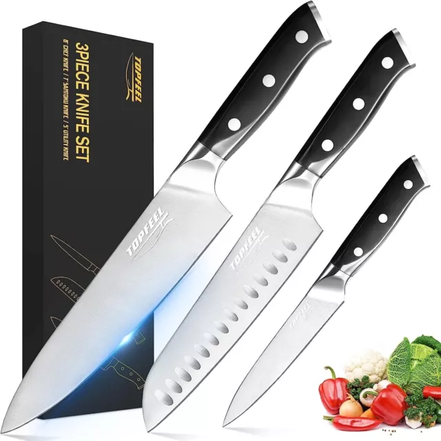 Set de 3 cuchillos de cocina metacrilato negro – LAVIROLA · Navajas y  Cuchillos de Taramundi