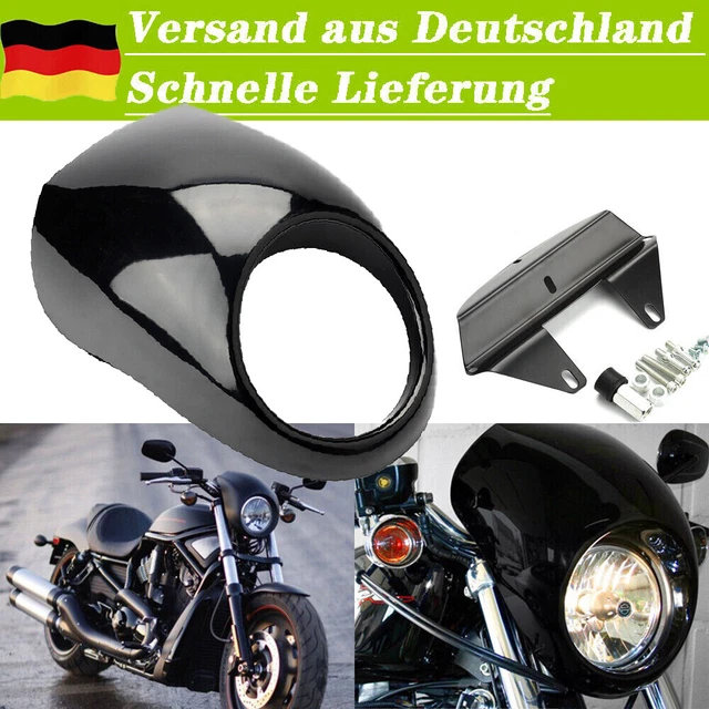 Motorkoplampbekleding geschikt voor Harley Davidson Sportster en Dyna modellen - mat zwart