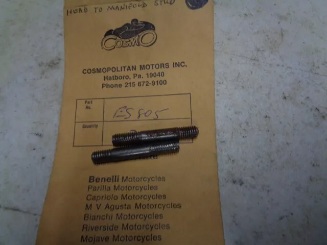 NOS Benelli Lot of 2 Intake Stud 650 Tornado Series I & II ES805