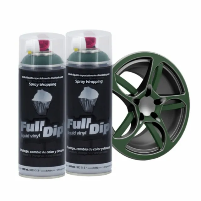 Pack 4 JANTES Peinture Vinyle FULL DIP NOIR MAT Spray Plasti FULLDIP  covering