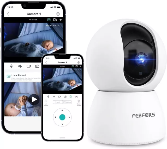 FEBFOXS TV-XM628-3MP 1080p Baby Monitor Security Camera (360 Degree Coverage)