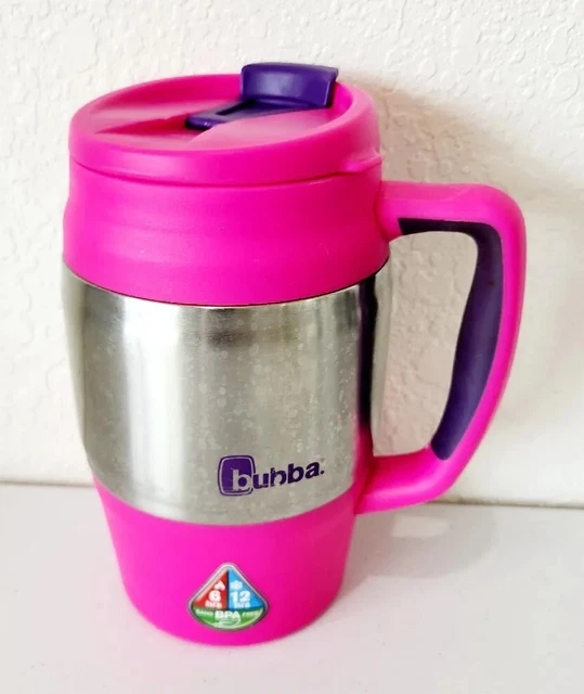 Bubba Classic Insulated Thermos Travel Tumbler Plastic Mug, Hot Pink, 34oz