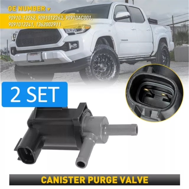 2SET For 2005-2016 Toyota Tacoma Vapor Canister Purge Solenoid Valve EVAP ABS