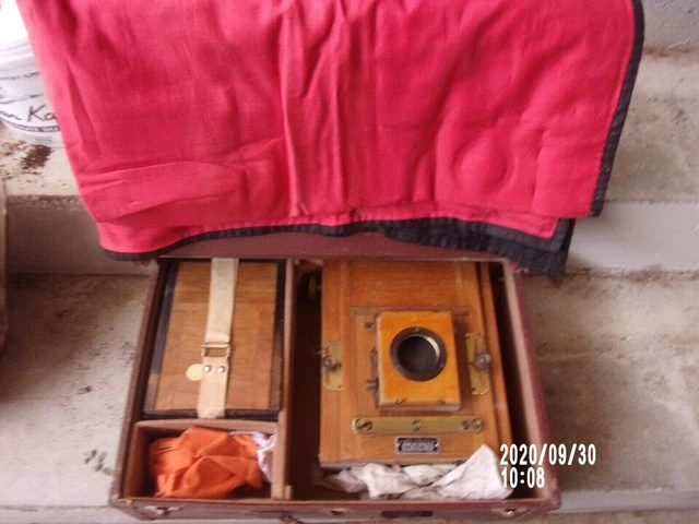 Chambre 9x12cm acajou gainé cuir obturateur IBSO