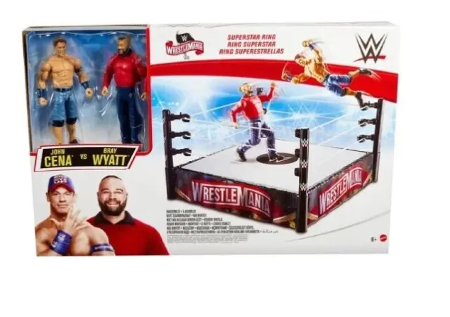 Wwe Wrestlemania 36 Ring (With John Cena & Bray Wyatt) Playset