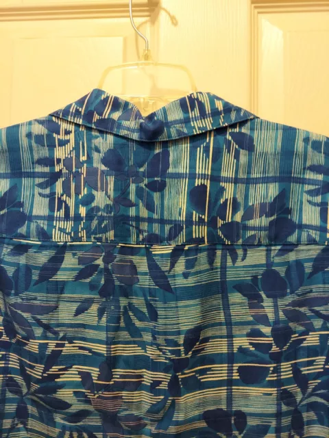 karen scott  Womans sport Shirt Tropical Print Short Sleeve Button Down Size M 3