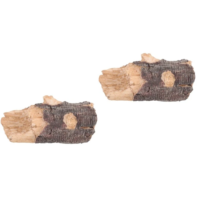 Juego de 2 Llaves Exterior Llavero Tienda Resina Artificial Tocón de Árbol