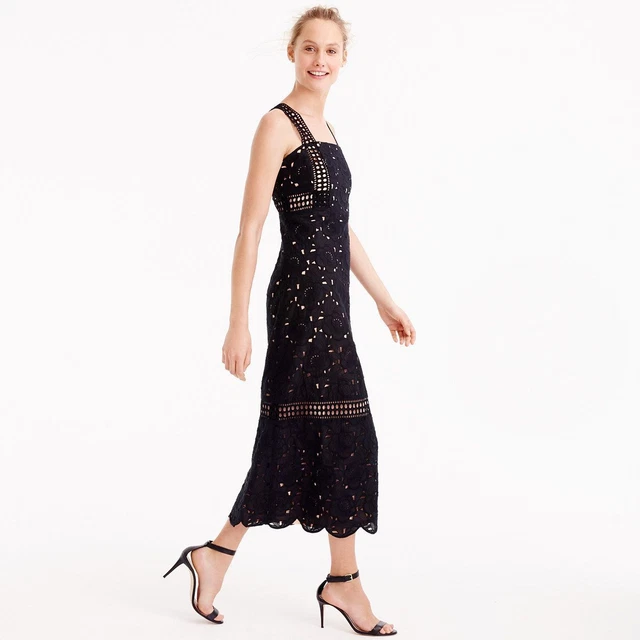 RRP $298! NWT J CREW COLLECTION Maxi Dress in Austrian Eyelet Black F2086  US 10 $147.99 - PicClick