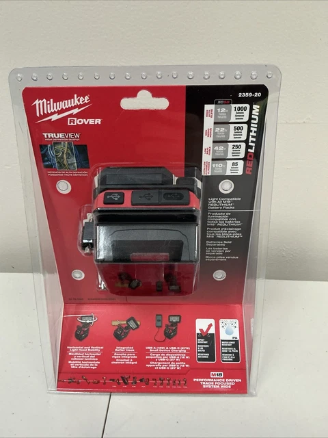 With USB Charging Milwaukee M18 ROVER 2359-20 18V Compact Folding Flood Light Bare Tool Red Lithium Ion M 523461
