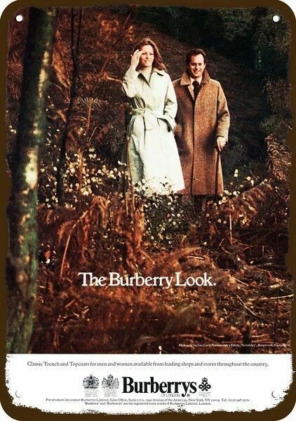 1977 BURBERRYS Retro Trench Coats Vintage-Look **DECORATIVE REPLICA METAL SIGN*