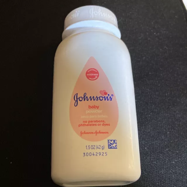 Johnsons Talc Baby Powder 1.5oz Travel Size Pink White Bottle NEW