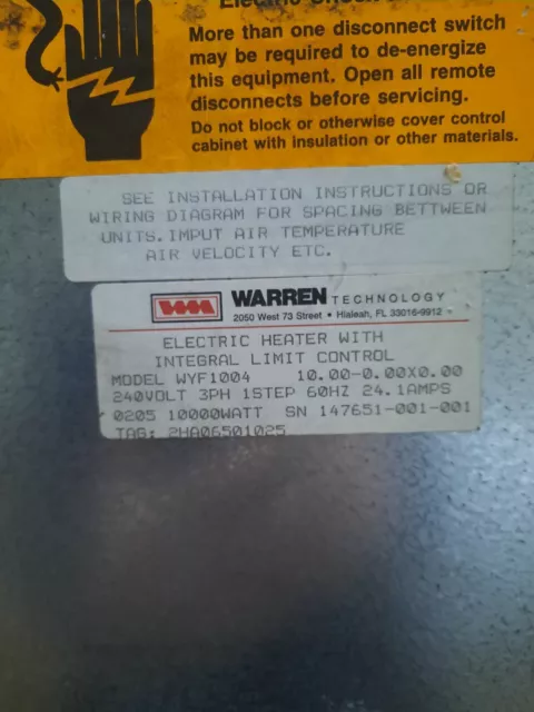 Warren Wyf1004 - 2Ha06501025-Fits York Bsp,Bht,Dpf 024-036  - New(Old Stock) Br2