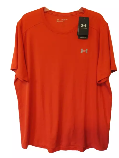 Under Armour Coolswitch Mens 2XL Orange T-Shirt Fitted Logo Running Workout NWT