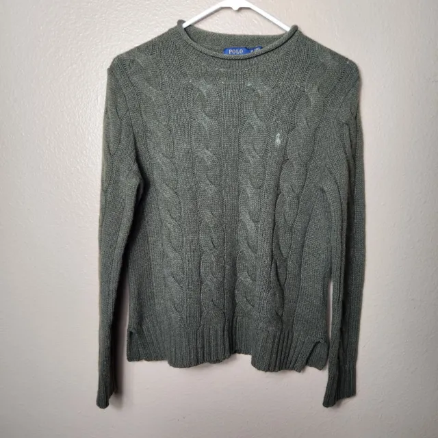 Polo Ralph Lauren Wool Cashmere Roll Neck Cable Knit Pullover Sweater-Size XS