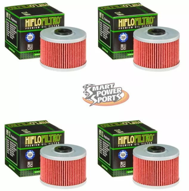 4 Genuine HiFlo HF112 Oil Filter - XR ATC TRX300EX - Preditor 500 - KLX110