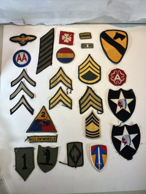 Vintage Military Army Unit Insignia Patches Badges Rank