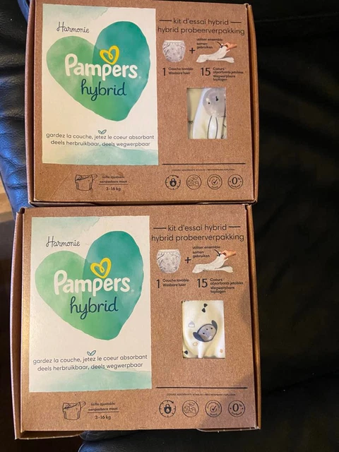 Lot 2 KITS PAMPERS Harmonie Hybrid  15 Coeurs+1 culottex 2  ( 03 - 16 kg ) NEUFS
