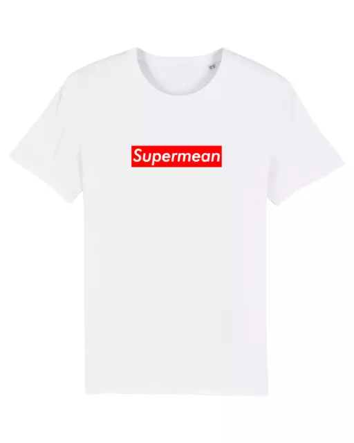Men's SUPER MEAN Parody Tshirt Joke Funny Brand Fashion Designer Joke Top Tee