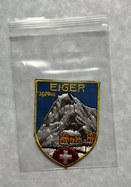 VTG EIGER 80S Skiing Ski / Hiking Patch Badge Souvenir Swiss Alps ...