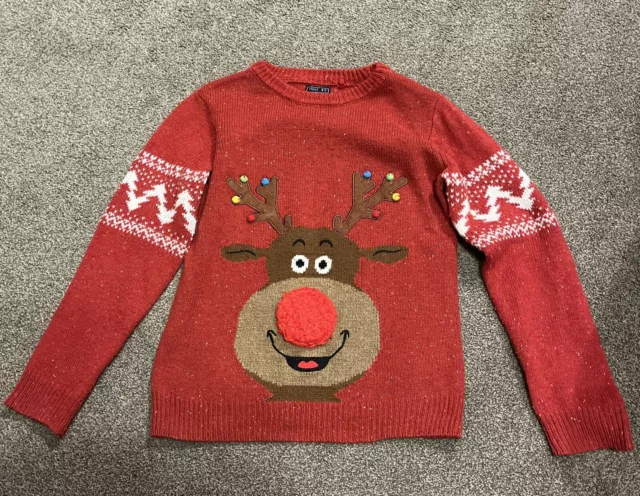 Next Red Christmas Rudolph Jumper 8-9 Years Reindeer