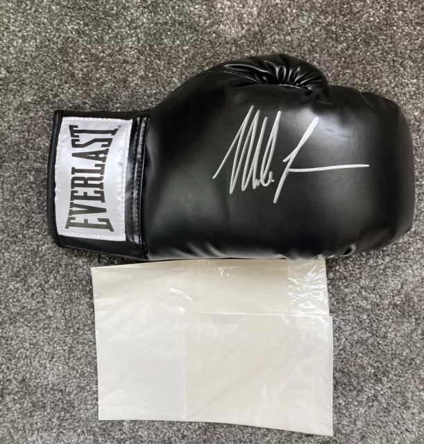 Iron Mike Tyson Hand Signed Black Everlast Boxing Glove with COA