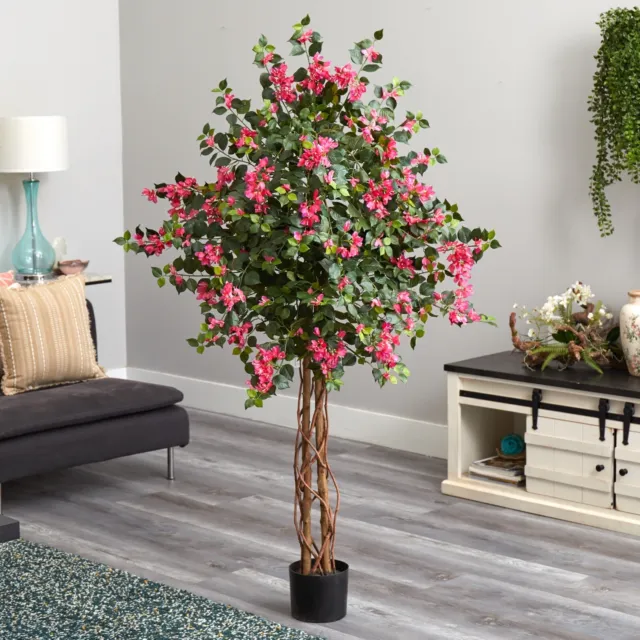 5.5’ Bougainvillea Artificial Flowering Tree Home Office Decor. Retail $199