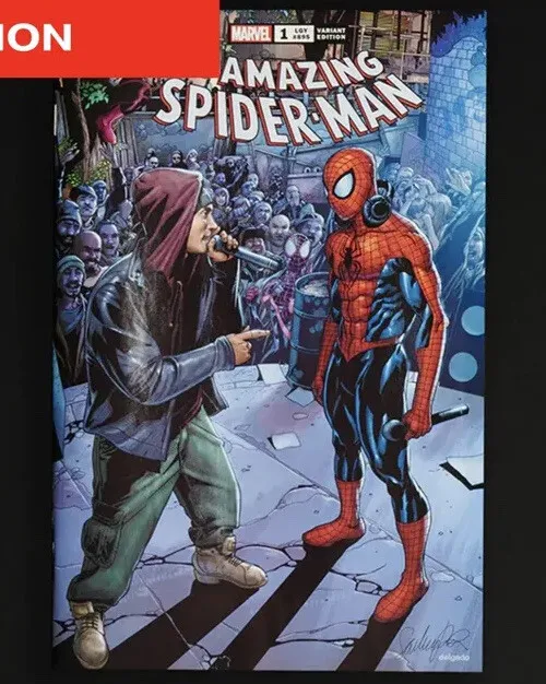 Marvel Comics THE AMAZING SPIDER-MAN (2022) #1 EMINEM VARIANT Comic Book SIGNED