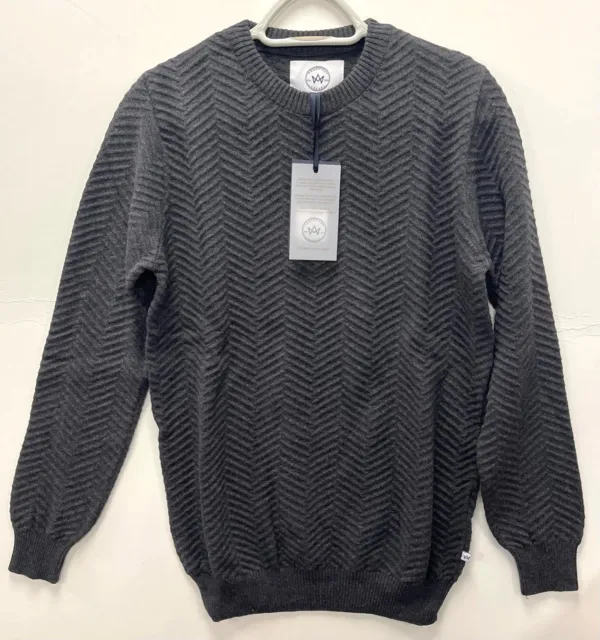 Kronstadt Men's Carlo Cotton Knit Sweater, Charcoal Mel, Size S