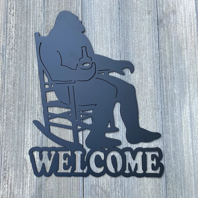 Bigfoot Welcome Metal Sign Cutout - Sasquatch Welcome Sign - Powder Coated