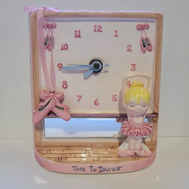 Marty Links "Time to Dance" Ceramic Desk/Wall Clock - Schmid, 1992