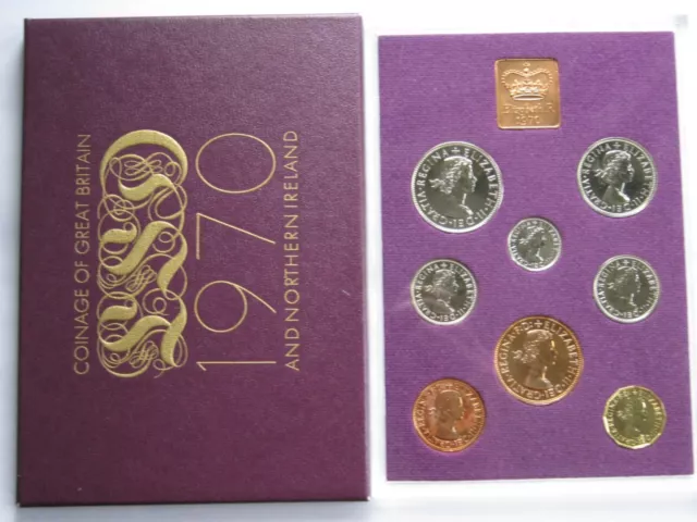 1970 Queen Elizabeth II Royal Mint last pre decimal coinage cased Proof set