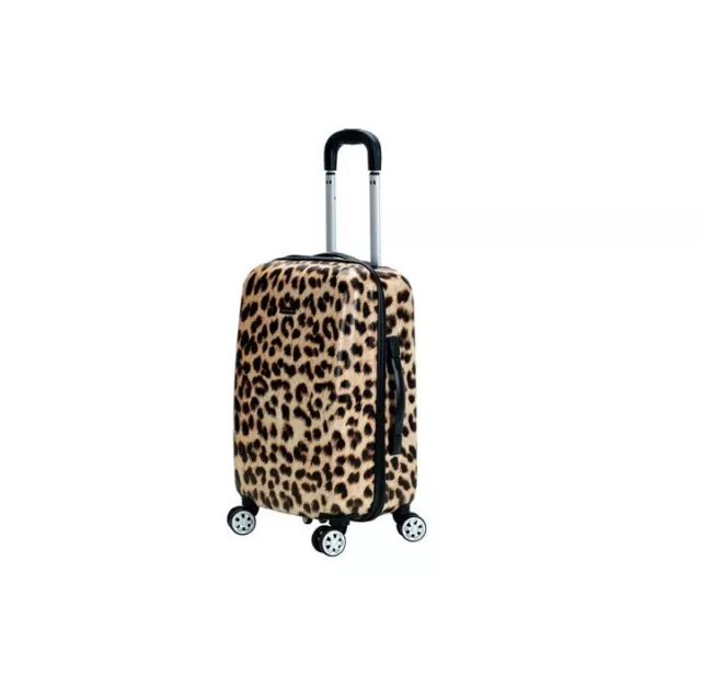 Rockland Safari Hardside Spinner Wheel Luggage, Leopard, Carry-On 20-Inch - NEW