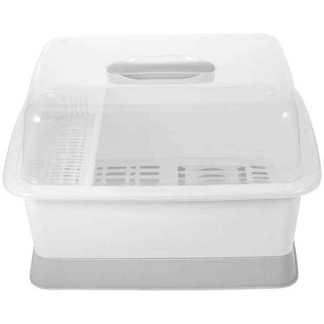 Boîte Rangement Couverts Avec égouttoir Amovible – Organisation Cuisine – PP épais – 27x7 Cm – Rose Clair