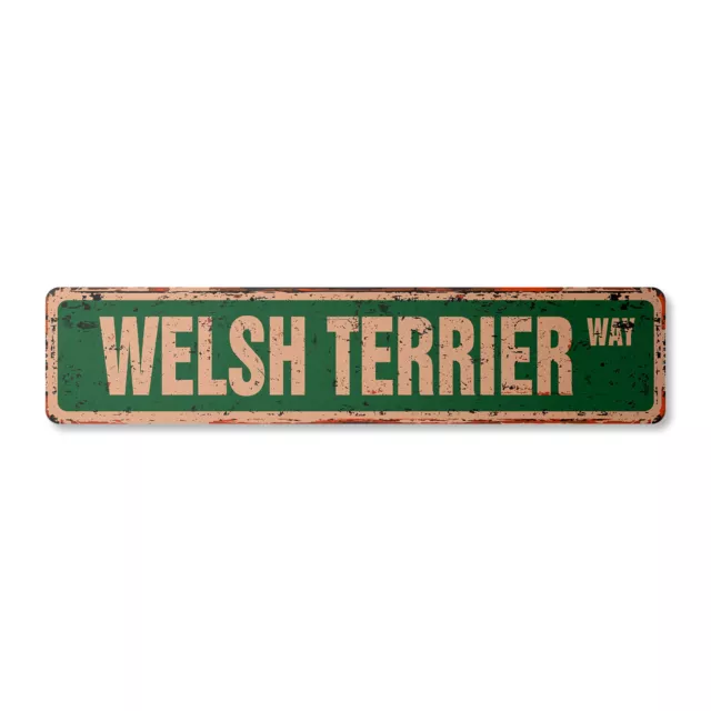 WELSH TERRIER Vintage Street Sign dog puppy breeder pet yard| Indoor/Outdoor