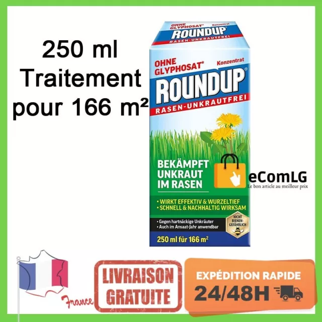 Désherbant Roundup Herbicide Pelouse Jardin Mauvaise Herbe Gazon Racine 250 Ml