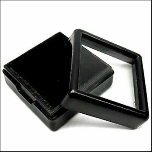 12 pezzi 4 x 4 cm nero gemma display scatola di plastica contenitore per...