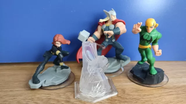 Disney Infinity Figures Marvel Avengers Black Widow Thor Iron fist &game crystal